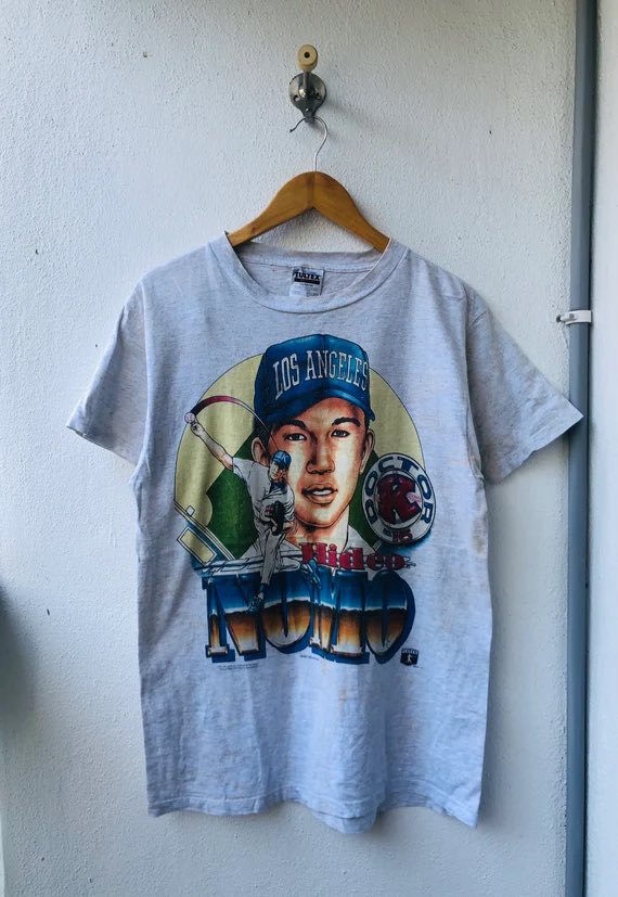 SRObaseball's tweet photo. @baseballinpix Graphic Tee legend Hideo Nomo https://t.co/x7Kd9sYwLM