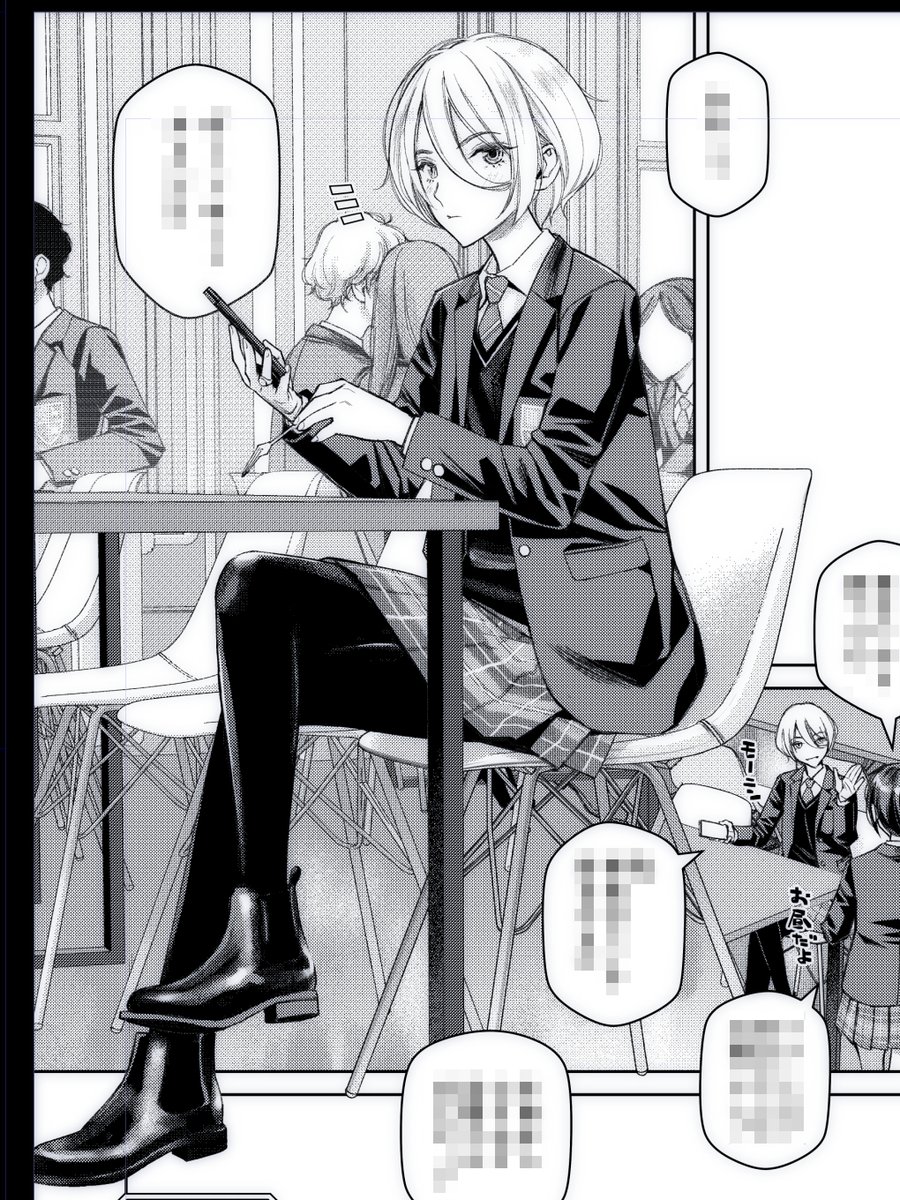 次作の主人公。百合漫画です(一般)。フォークの先に何もないのは作画途中だから… 