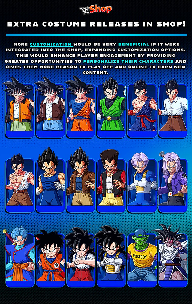 by_shinai's tweet photo. Sparking Zero has a great roster… now give it great customization too ‼️

(EXTRA COSTUMES) https://t.co/eufh4BlUjy