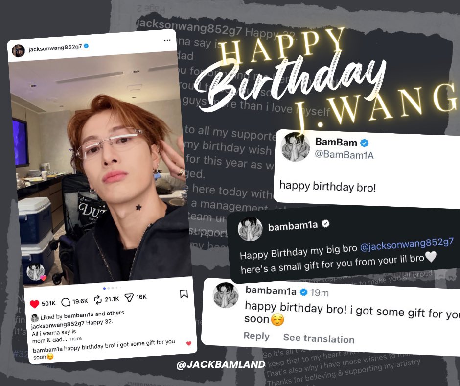JACKBAM_LAND's tweet photo. 🎂 HAPPY BIRTHDAY https://t.co/nB1knjKVJS 🎂

#Jackson32AndBeyond
#JacksonWang 
@JacksonWang852 https://t.co/5gV6ZVOu18