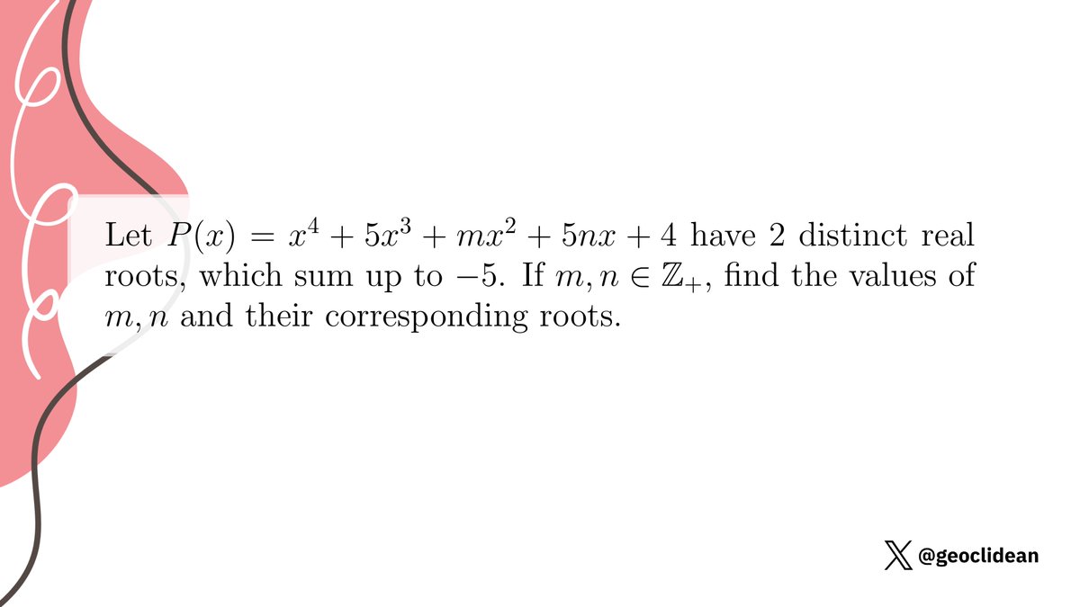 geoclidean's tweet image. Problem 1 of the HMO 2025
#Algebra #Polynomial #Roots #Integers