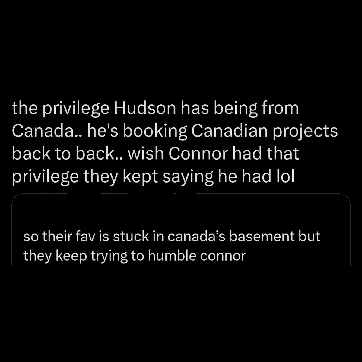 so is canada basement or privilege lmaooo i rly can't with these people. they're foaming at the mouth seething with jealousy that the white man is an irrelevant unemployed flop