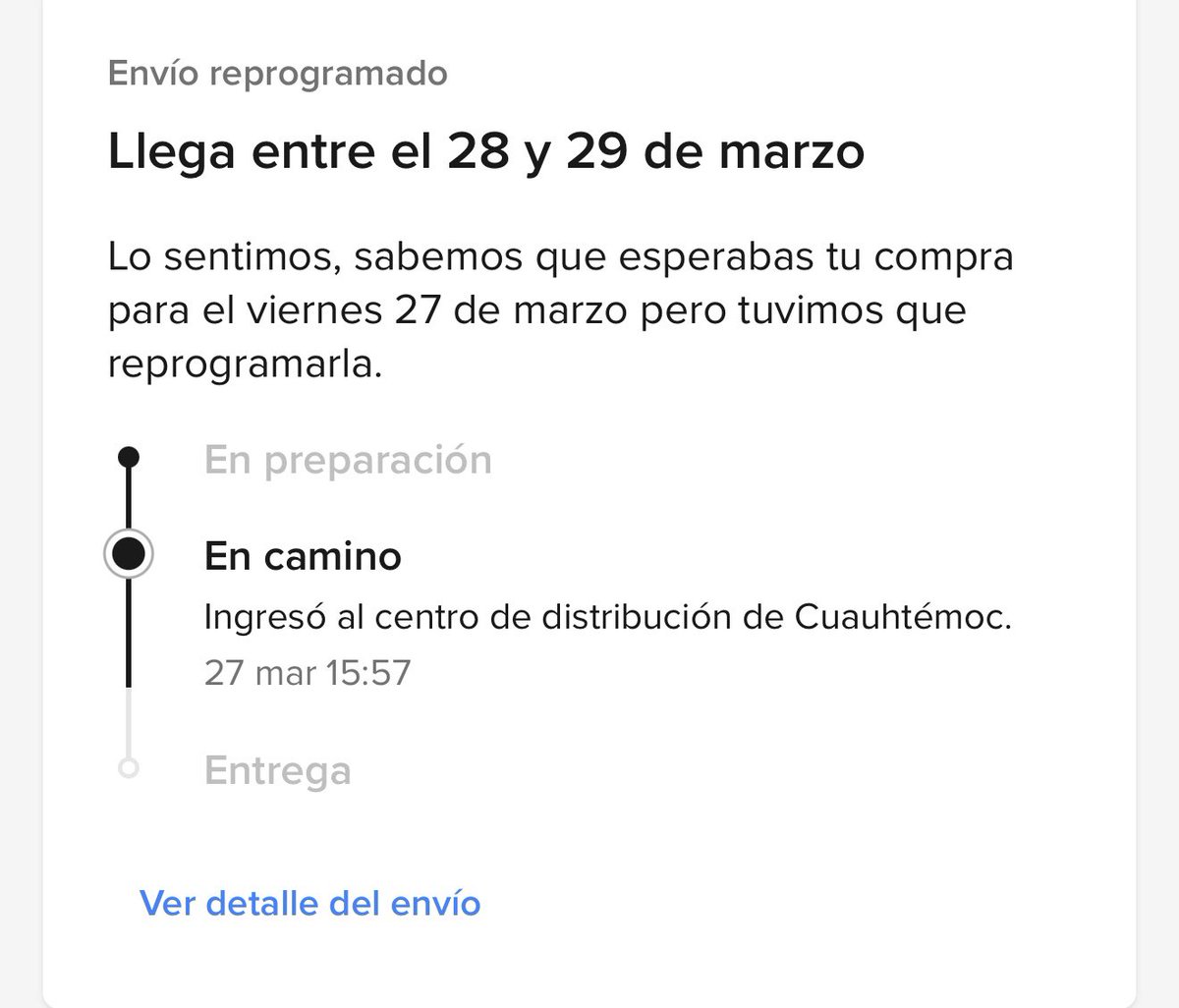 JerrySV6's tweet photo. @ML_Mexico Ya es demasiado. De mis últimos pedidos me han demorado el 90% de ellos. Qué onda con tu logística https://t.co/7bU5axfY5J