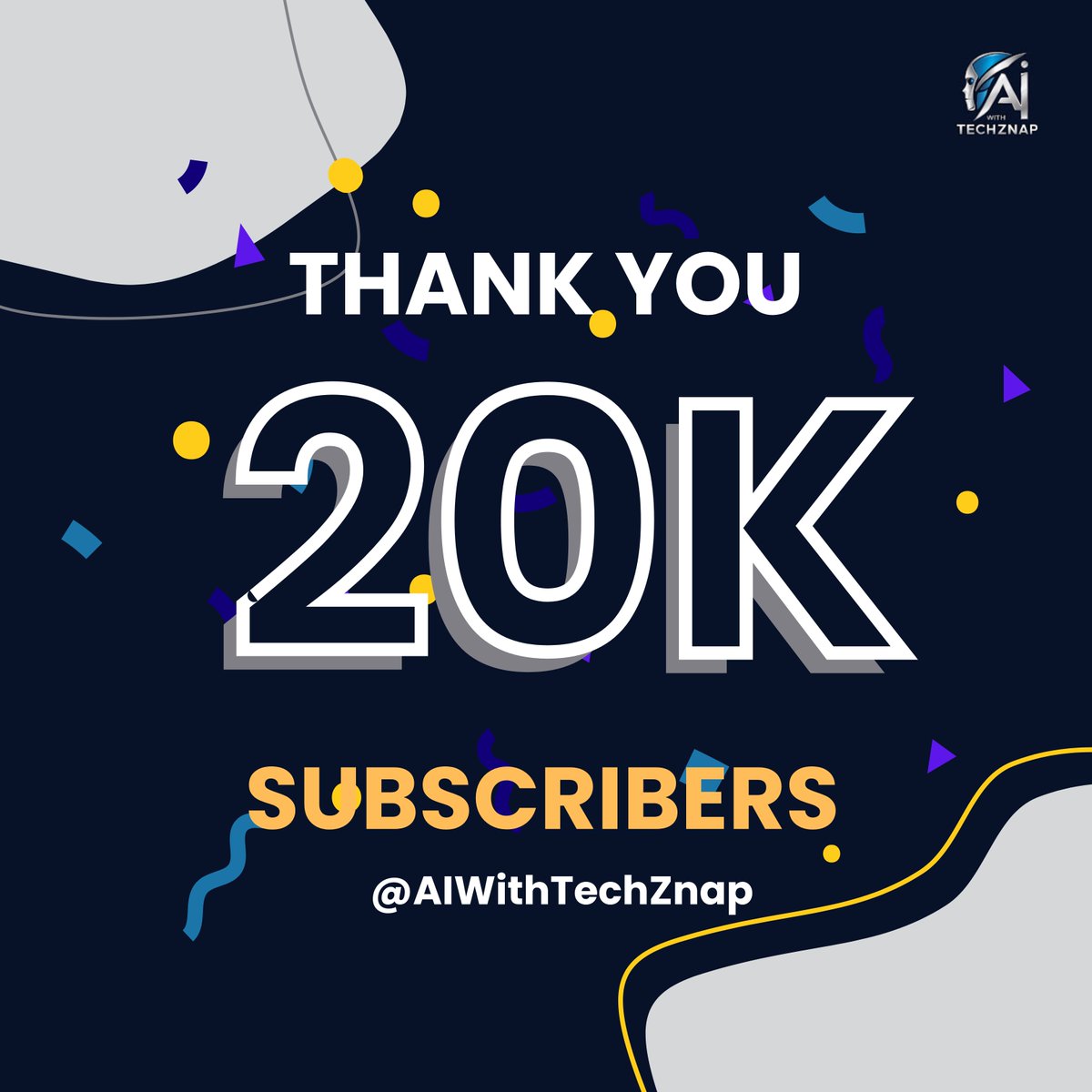 AIWithTechZnap's tweet photo. 20,000 subscribers for AI with TechZnap! 🥳 Thank you for tuning in, commenting, sharing, and being the best community out there. Today is just about sending a massive THANK YOU to all of you. 💛

What has been the best moment on the channel so far? Let's chat in the comments! https://t.co/RwJ2X4YC5k