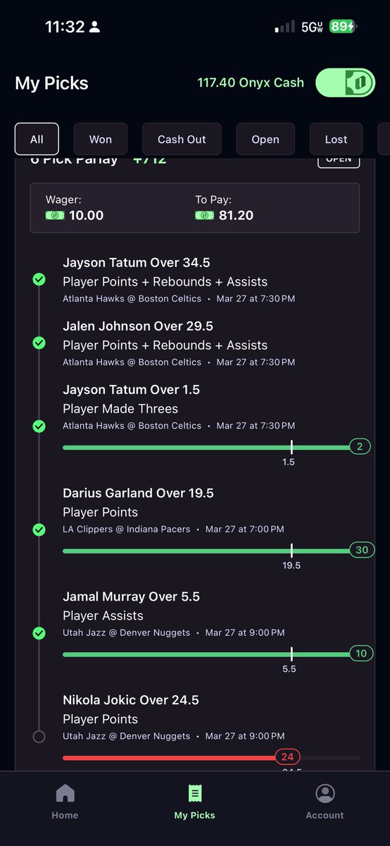 TeamDavis2's tweet photo. @OnyxOdds Jokic scored over 24.5 points https://t.co/ob2fprLPUI