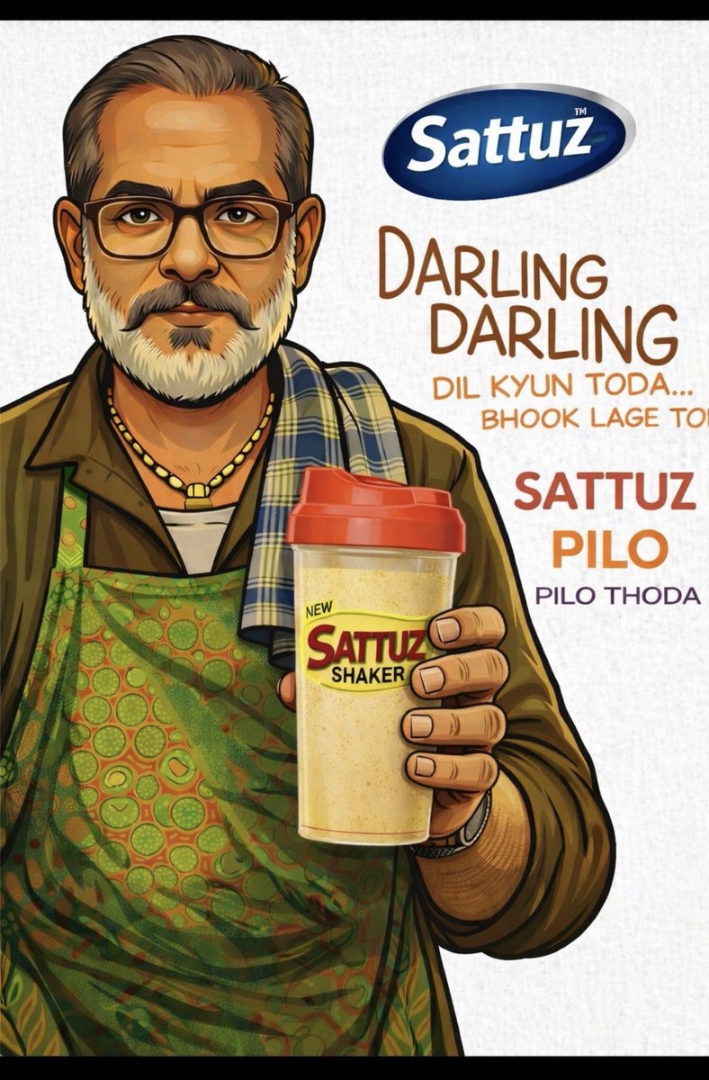 sattuz's tweet image. War or LPG issue 
Darling Dil kyu toda 
Pilo Pilo @sattuz thoda
Cooking ka no locha

Order now on sattuz.in 

#dhurandhar #desi #superfood #sattu #sattuz