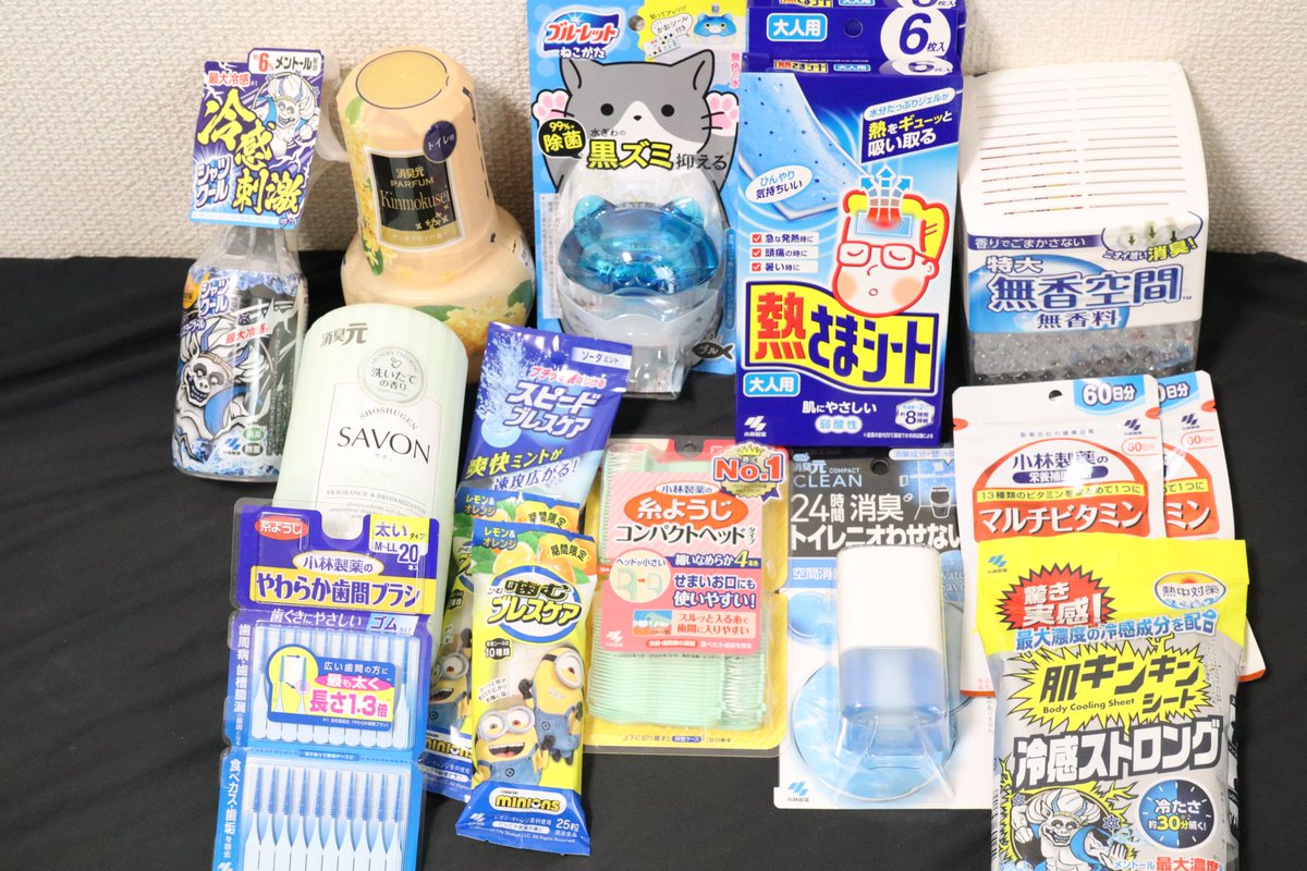 ruquiadia's tweet photo. 小林製薬の株主優待（アウトレットコース）が届いたー
前回は先着順で負けたんで、今回は抽選とはいいつつも早めに申し込んで、無事にゲット😊
そして相変わらず消臭系商品が多い https://t.co/66vb6KGqAi