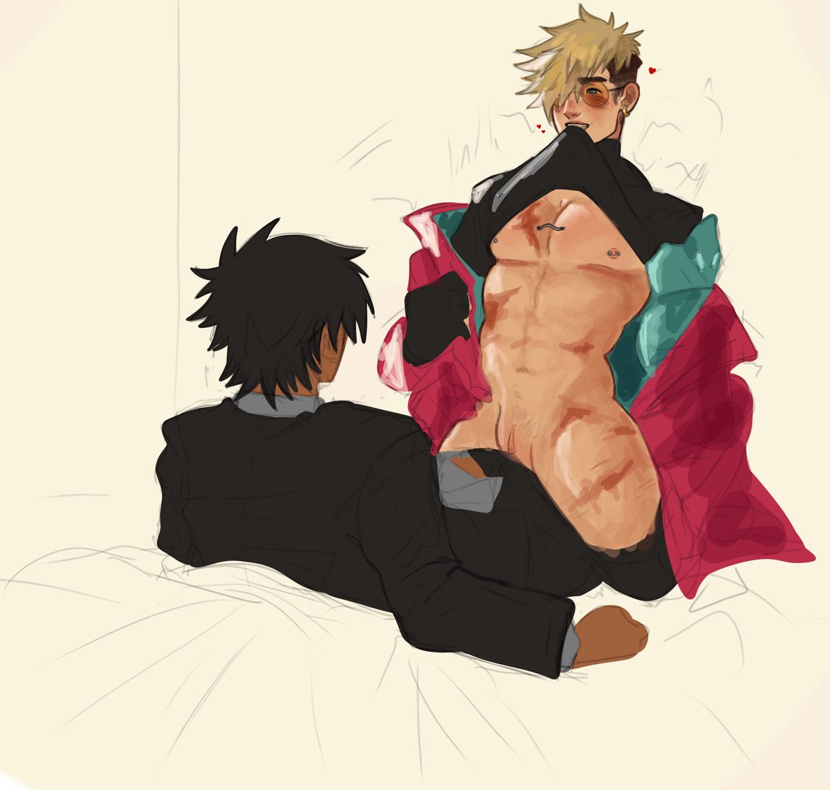 vashfever's tweet photo. i think i’ve been horny all week cuz why did i draw all of this back to back 😭 🙏#trigun https://t.co/cHSONTmENQ