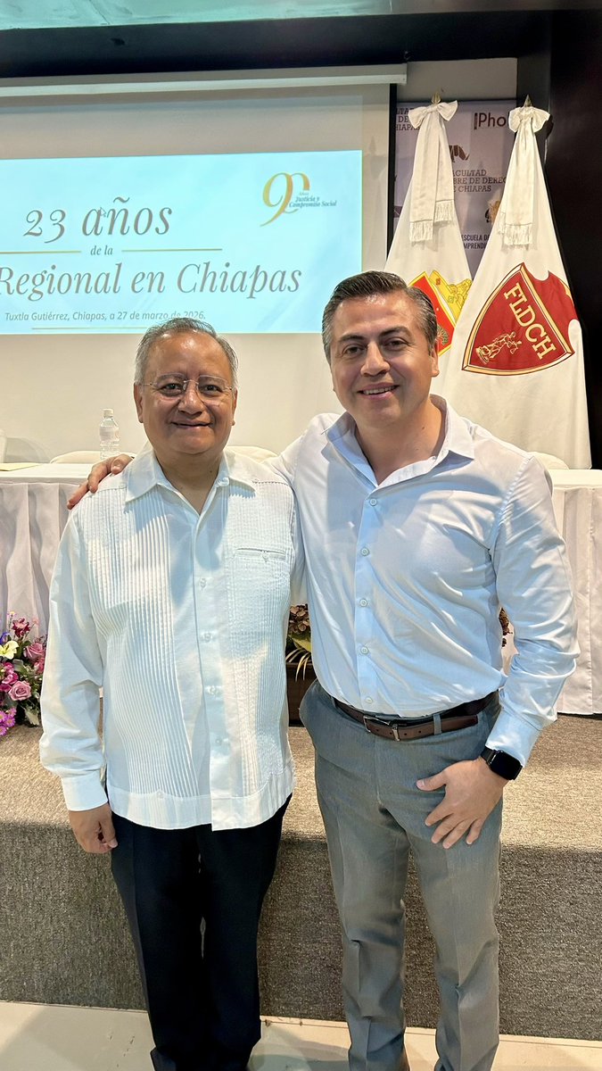 leydc's tweet photo. Un honor participar en el 23 aniversario de la creación de la Sala Chiapas del Tribunal Federal de Justicia Administrativa, junto al Magistrado Eduardo Santillan, reafirmando el compromiso con la justicia y la institucionalidad.
@santillanpe1 @TFJAMexico https://t.co/6PmuhFRQeT