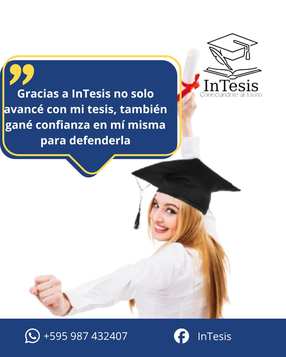 InTesispy's tweet photo. 🎓 Felicitamos tu logro académico

“Gracias a InTesis no solo avancé con mi tesis, también gané confianza en mí misma para defenderla.”

#InTesis #TesisExitosa #LogroAcademico #AsesoriaDeTesis https://t.co/hcDToYbAUM