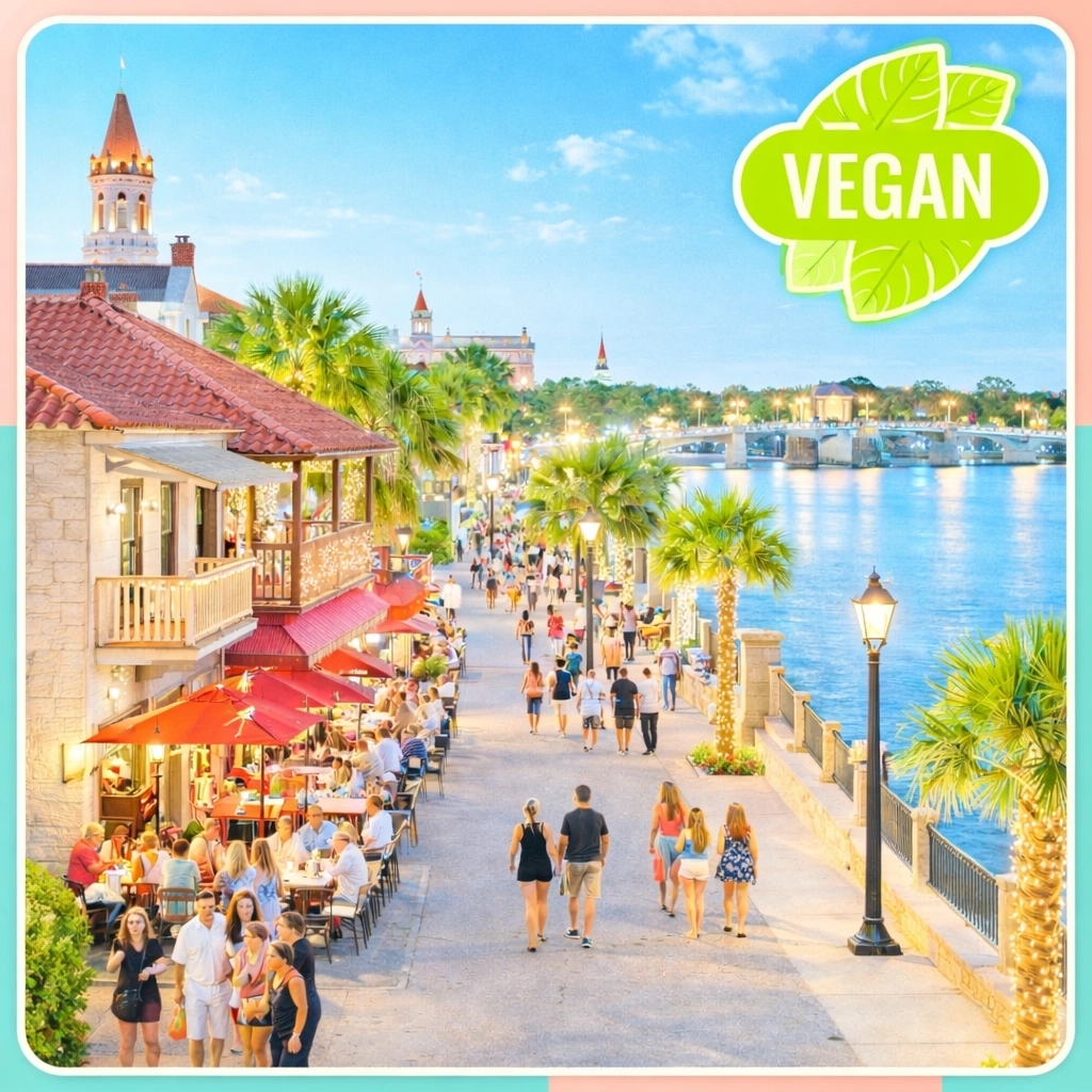 tourtourv's tweet image. When the sun goes down, St. Augustine really starts to glow. ✨ Join us for an evening of great food and even better company. From savory dishes to a sweet finale, it’s a 3-course journey everyone will love. 🌙🍦 #FoodTourV #StAugustine #EveningGlow #Nightlife