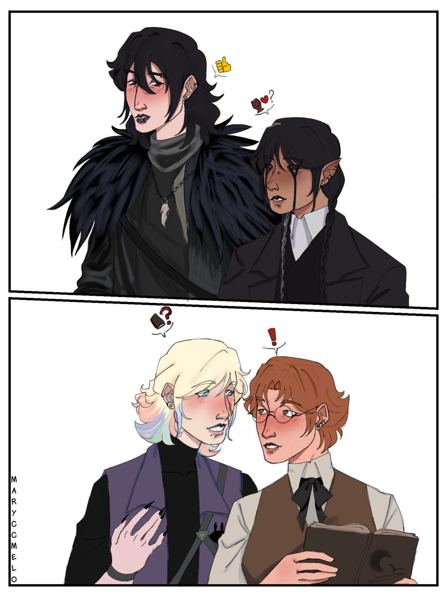 Corvos com suas respectivas parceiras. #Corvuja #Wenclair