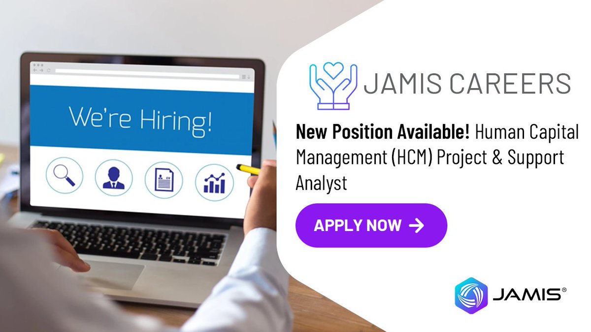 JAMIS_Software's tweet photo. 🚀 We’re Hiring: HCM Project Support Analyst

JAMIS is growing, and we’re looking for a HCM Project Support Analyst to join our team and support our Human Capital Management solutions.
In this role, you’ll:

• Support project execution and client implementations
• Assist with troubleshooting, testing, and system support
• Work cross-functionally to ensure successful project delivery
• Help clients optimize their HCM processes, including HR, payroll, and compliance workflows.

This is a great opportunity for someone who enjoys working at the intersection of technology and business, with strong problem-solving and client-facing skills. Support analysts play a key role in resolving system issues and improving overall performance for users.

👉 Learn more and apply here: https://t.co/GDoOOvX6gU

#NowHiring #HCM #ERP #TechCareers #ProjectSupport #GovCon #Hiring