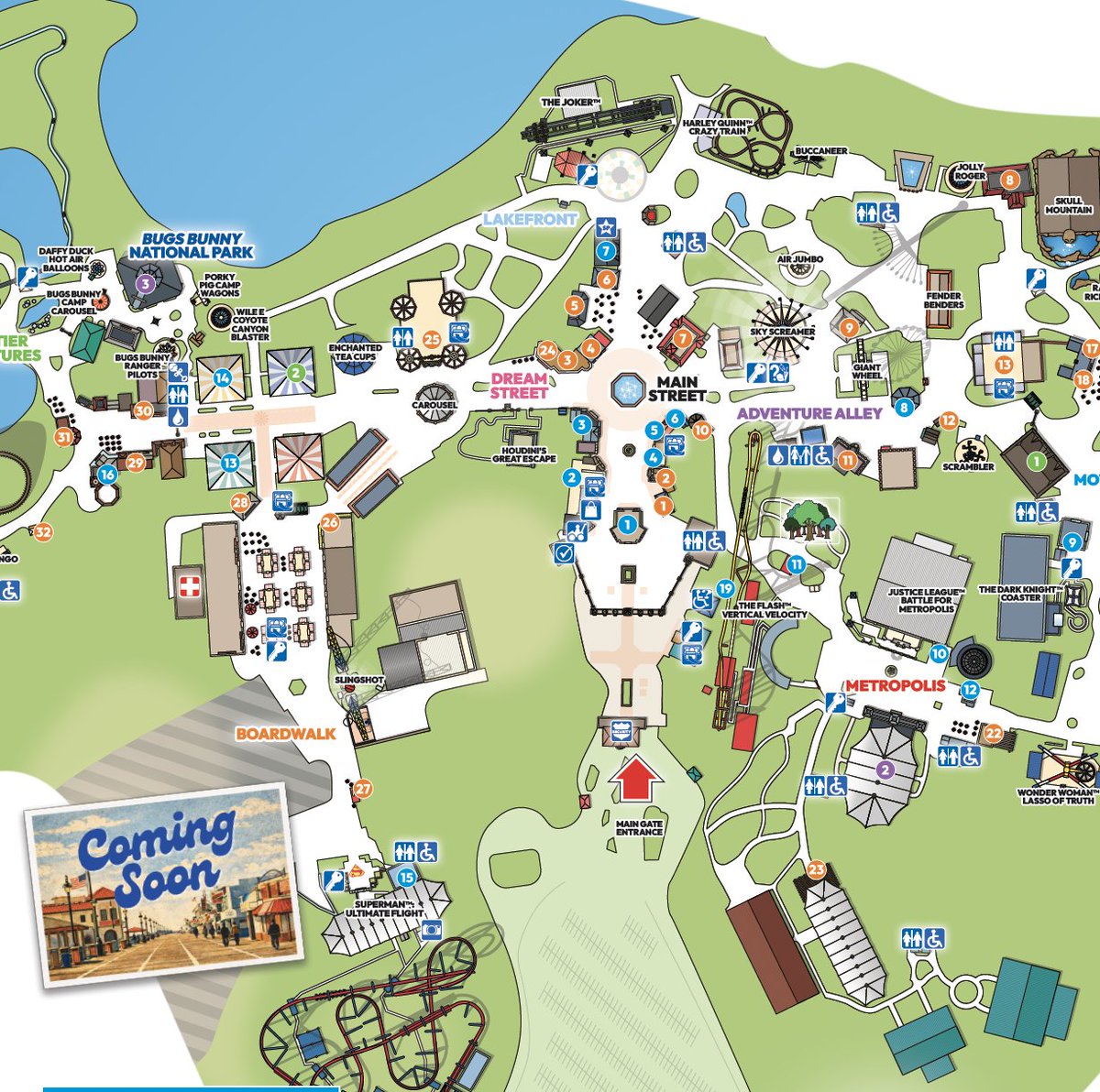 SFGrAdventure's tweet image. #OpeningDay is tomorrow. 🎢 See the full park map &amp;amp; get your tickets 👉  bit.ly/3Pz1VxX 

#SixFlagsGreatAdventure #NJ #Coasters