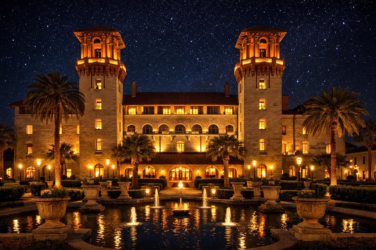 tourtourv's tweet image. St. Augustine really knows how to glow at night! ✨ Our evening tours prove you don't need a "vegan card" to enjoy a world-class meal. Join us for a night to remember! 🍷🍩 Gift certificates never expire! Food subject to change. #FoodTourV #StAugustine #Vegan #Nightlife