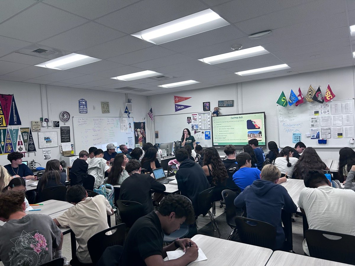 ACHS_AVID's tweet photo. Thank you to Christina Agopian for coming and presenting to all our AVID Classes about what life is like attending Cal Poly Slo and what it took to get there! We appreciate all your advice and knowledge 🌟 https://t.co/bLL6Jh5Upj