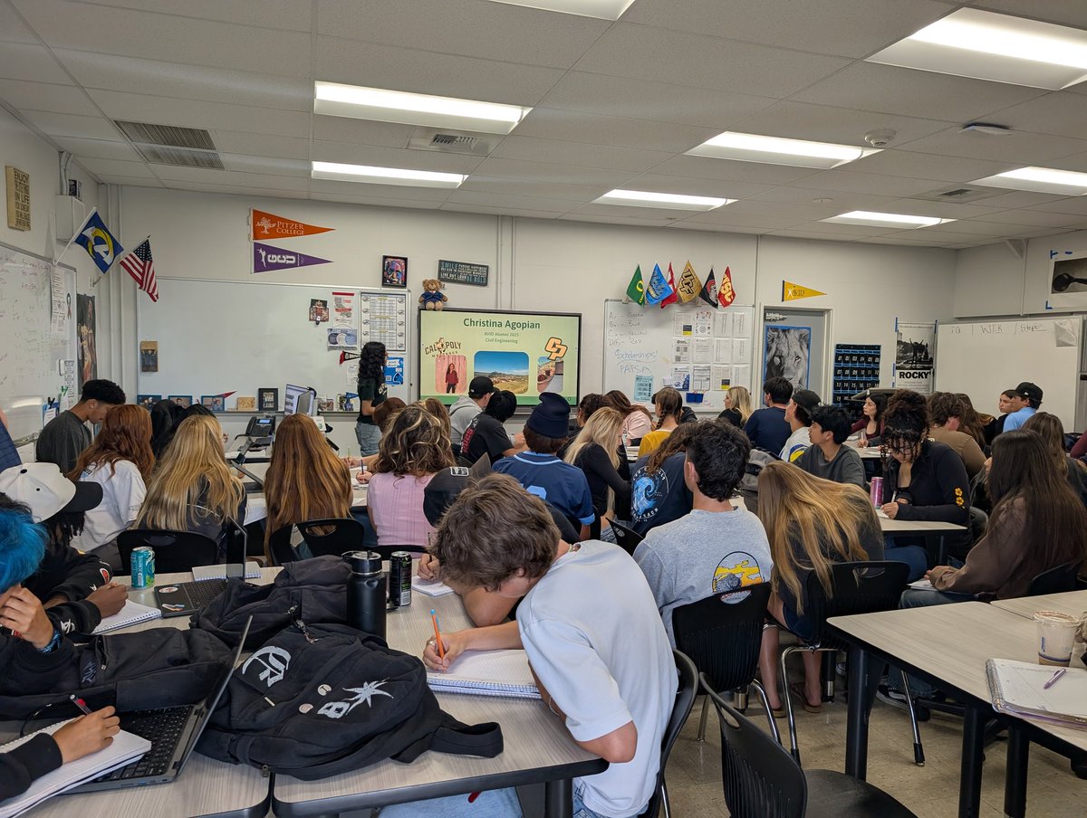 ACHS_AVID's tweet photo. Thank you to Christina Agopian for coming and presenting to all our AVID Classes about what life is like attending Cal Poly Slo and what it took to get there! We appreciate all your advice and knowledge 🌟 https://t.co/bLL6Jh5Upj