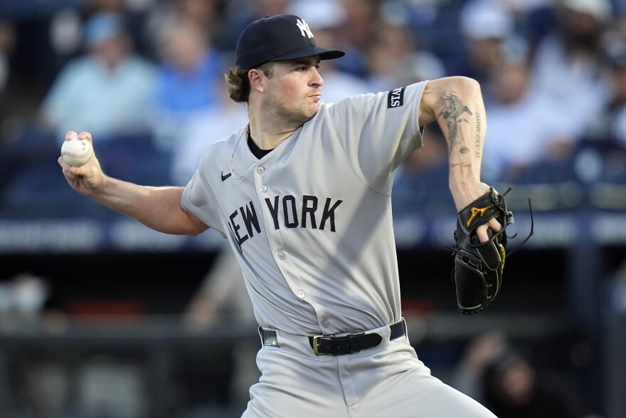 RE2PECT2JETER's tweet photo. #Yankees Win 3-0 over the Giants! 
- Judge 2 Run HR
- Stanton HR (2 hits)
- Caballaro 2 hits &amp; 1 SB
- Schlittler 8 K's, 1 hit, 0 walks
- Doval: 3 straight K's in the 8th
- Bednar got the Save

NYY go for the sweep tomorrow at 7:15pm ET on FOX with Will Warren on the bump! #RepBX https://t.co/46XUnV1wZ6