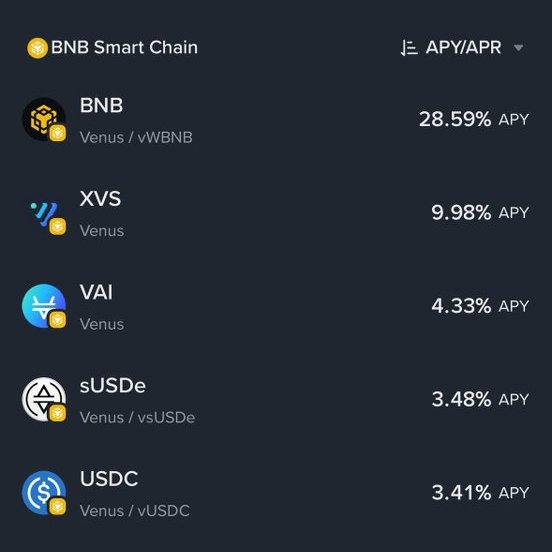 These are the supply rates on binance wallet currently, let your idle capital work for you🔥🔥. 

Here is how to:

- log in to your <a href="/binance/">Binance</a> app (make sure it’s updated)
- switch to wallet mode at the top of your screen
- tap the "earn" button
- then you tap "protocols" 

you