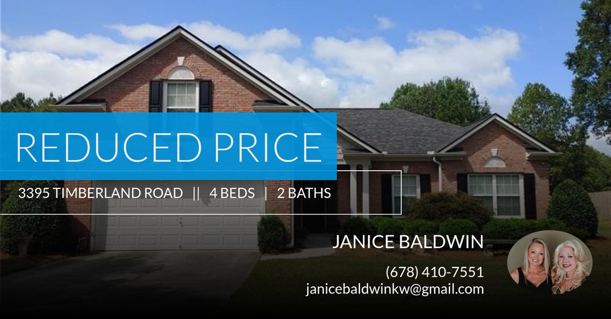📍 Reduced Price 📍 This recently reduced home at 3395 Timberland Road in Monroe won't last long, so, don't wait to set up a showing! Reach out here or at (678) 410-7551 for more information!

Janice Baldw... homeforsale.at/3395_TIMBERLAN…
