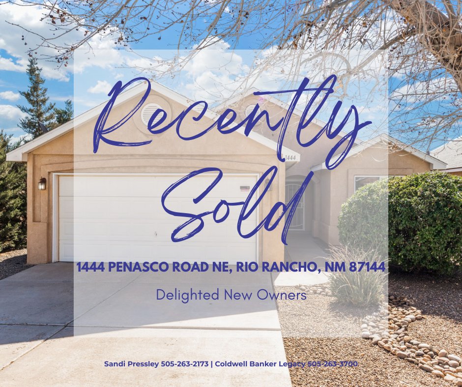 sandipressley's tweet image. 🏡 Happy sellers &amp;amp; delighted new owners! ✨

This 3 bed, 2 bath home in Rio Rancho has officially SOLD! 🙌

Thinking about buying or selling in the Rio Rancho market? I’d love to help you navigate the process and get results like this.

#RioRanchoNM #RealEstateSuccess