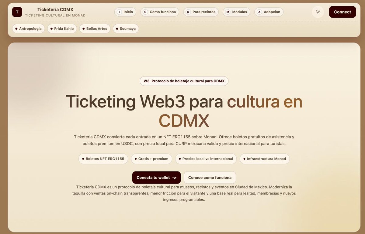 ZandorIArtist's tweet photo. 🟪Hoy en el #blitz de @monad nos pusimos con la tarea de crear una boletera con afinación a NFT, buscando compartir un historial y emblemas coleccionables de las experiencias en los museos de la CDMX 

Creado en conjunto con @mrcripto_  🤜🤛 https://t.co/aGKCl2MG1r