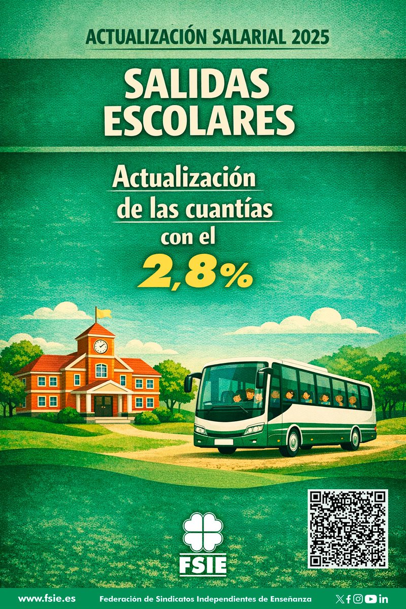 ddelgadofsie's tweet image. 🍀 Firmadas las tablas salariales 2024-2025 en la enseñanza privada y concertada.
🔹+2,5% para Docentes y PAS.
🔹Mejoras en complementos para Cocina y PAS.
🔹Subida del 2,8% en salidas escolares (IPC).
+info: fsie.es/actualidad-com…

#FSIE #TablasSalariales #Educación #Convenio