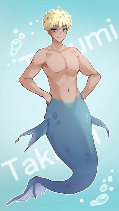 3/28 今日はタクミの誕生日です #一次創作 #人魚