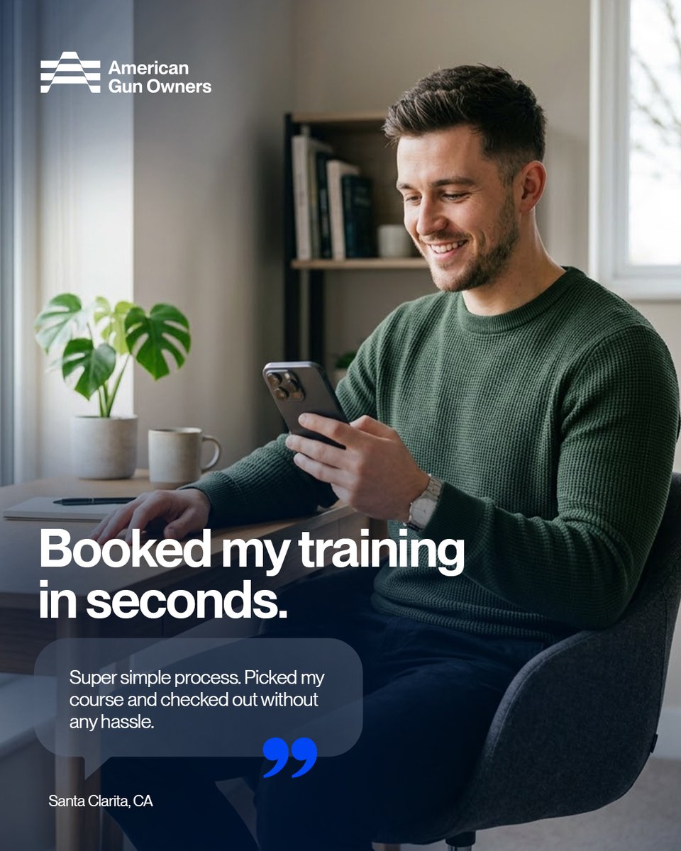 a_gunowner's tweet photo. Booked in seconds. No stress, no hassle—just get trained and get it done 💪📱

Ready when you are. 🎯

#Confident #GunTraining #GunOwnership #CCWLife #FirearmSafety #StayPrepared #SecondAmendment #SelfDefense #GunOwners #TrainSmart #Everyday https://t.co/LQh8HhvSMP