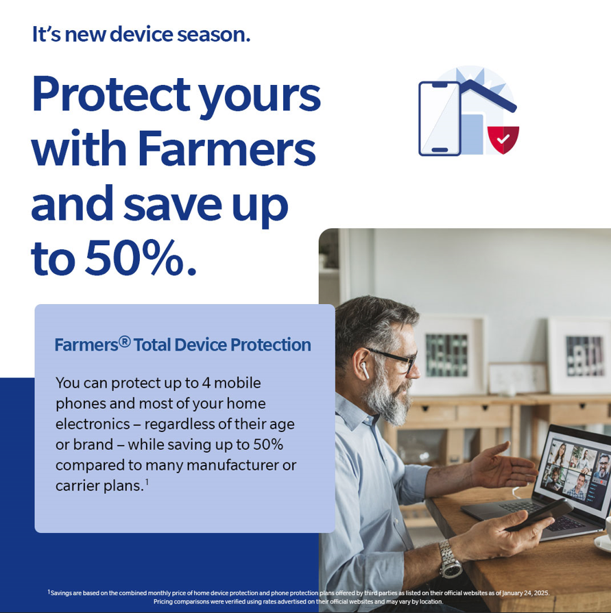 TimothyAgency's tweet photo. #agentim https://t.co/TrImZAgJnb

Why Pay More? Cover All Your Tech for Less with Farmers Total Device Protection!

707-238-5267 https://t.co/PyqN1pbg6T