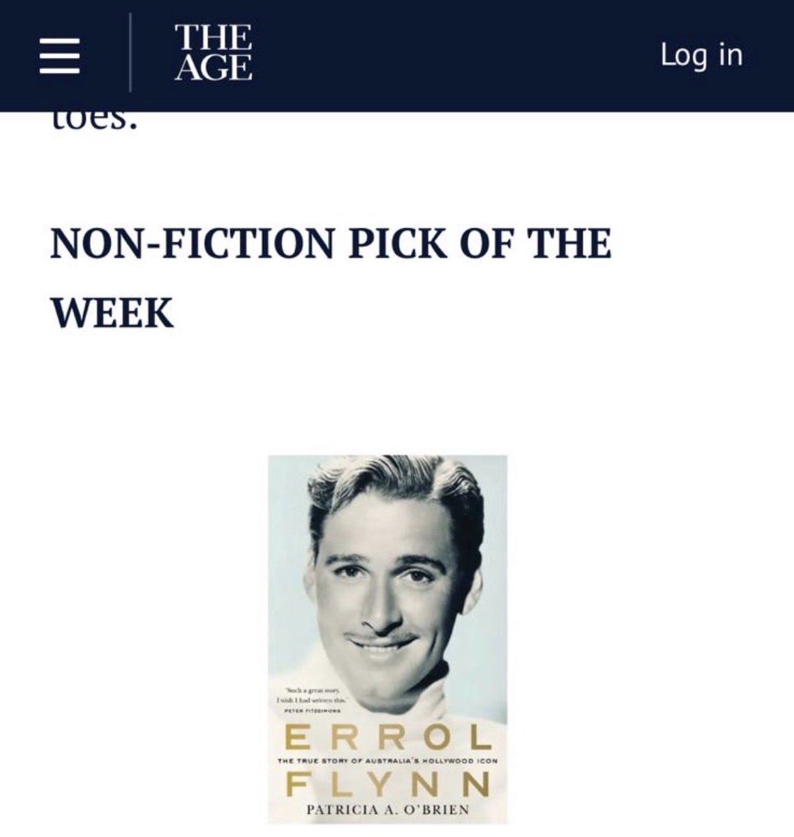 c_s_wallace's tweet photo. Fab new book by my pal Patty O’Brien @PattyAOBrien is at top of @smh Spectrum booklist today &amp; is ‘Non-Fiction Pick of the Week’ @theage!

Into politics, #metoo &amp;/or film? This book is for you. 

NB Patty &amp; @fbongiornoanu in convo 1 April: https://t.co/769odklmLO. See you there. https://t.co/del9siOeDO