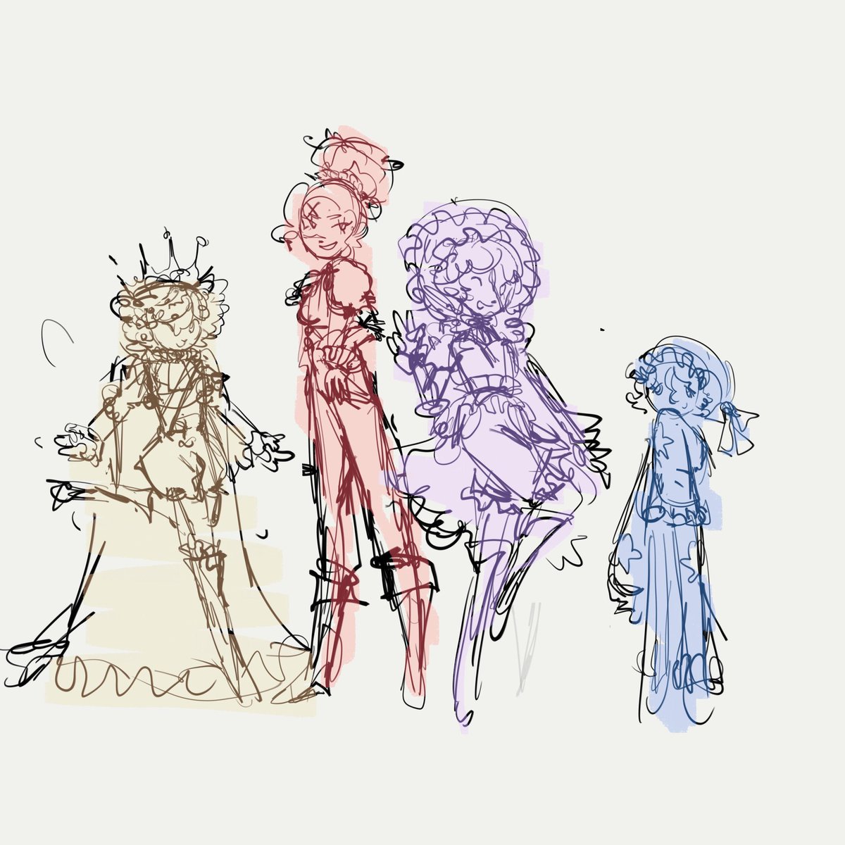 starla_skyla's tweet image. Idk they’re dressed up for a tea party now 

(This is my first time drawing dozer and bright so uh yeah)
[#wizardcookie #strawberrycookie #gingerbrave #ultimatecookie #custardcookieiii #chilipeppercookie #gingerbright #gingerdozer]