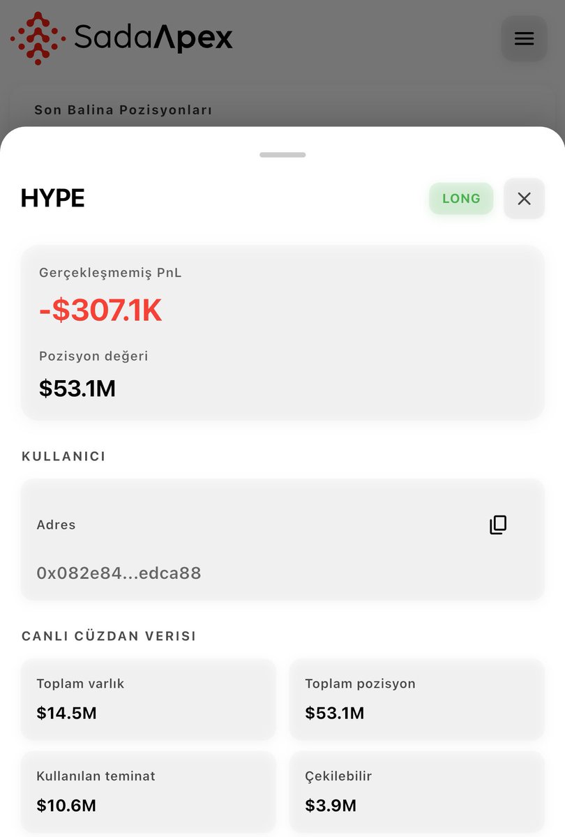 MardukFinance's tweet image. 🔥🔥🔥🔥🔥

Son zamanların en büyük altcoin işlemlerinden biri.

Bir balina 38.60 bandından 53 Milyon dolarlık #Hype long açmış.

5x kaldıraç 10.6 Milyon dolar teminat 

30.26 Likidasyon fiyatı.

Şu piyasada böyle bir işlem.. Ya insider almıştır ya da zekasal problemlidir.