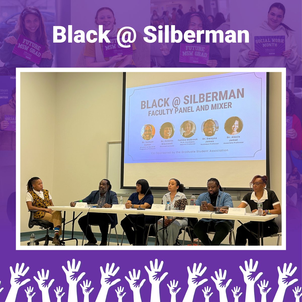 silbermanssw's tweet photo. What an incredible Social Work Month! 👏 Grateful to our students, staff, faculty, and community partners for making this month’s events so impactful. Proud of our Silberman community’s diversity and inclusivity, these moments capture the energy and inspiration! #SocialWorkMonth https://t.co/4deHvUNtMR