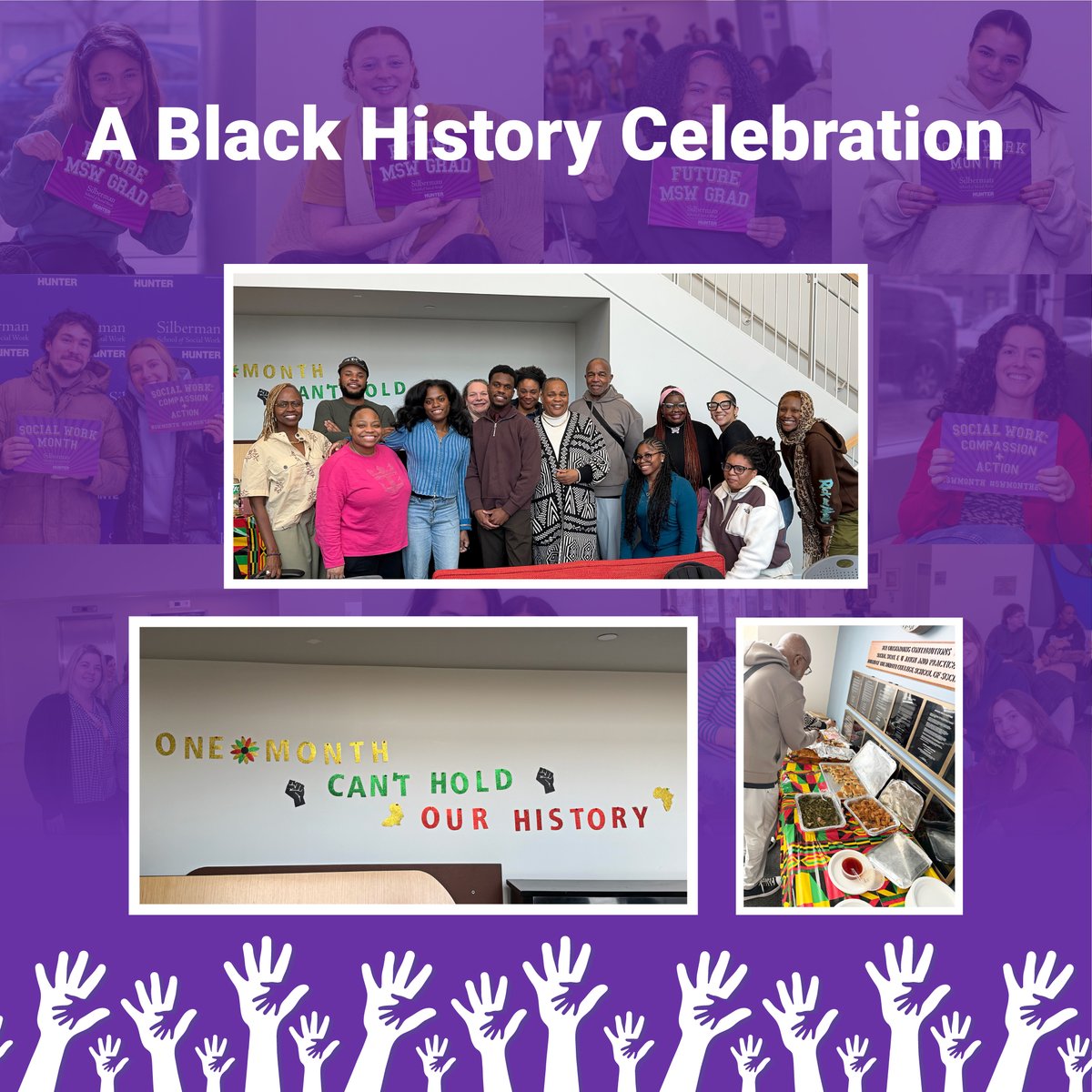 silbermanssw's tweet photo. What an incredible Social Work Month! 👏 Grateful to our students, staff, faculty, and community partners for making this month’s events so impactful. Proud of our Silberman community’s diversity and inclusivity, these moments capture the energy and inspiration! #SocialWorkMonth https://t.co/4deHvUNtMR