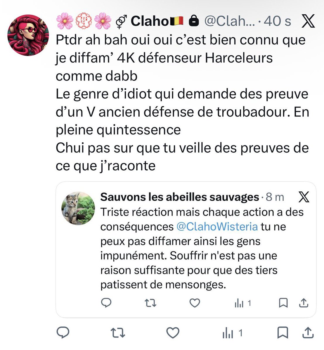 Wistine_Rea's tweet photo. @SaveTheBees76 @ClahoWisteria Mais ferme la bon dieu. On protège les VICTIMES ici au lieux de les réprimander et de les remettres en doute 💩🤡 faux chton vas porter plainte avec le congrès des H sexiste hein pete un coup ça vas bien se passe. Allez Bonne nuit. https://t.co/C4z6tT9Fok