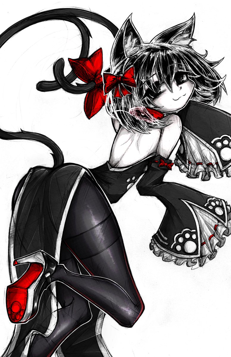 Fanart // Oshino Ougi 🎀🐈‍⬛
As a cat, cause I like cats !