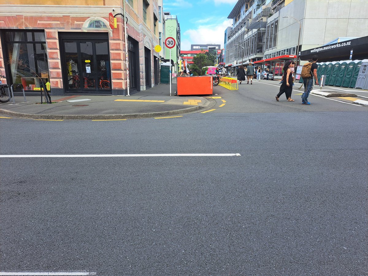 Windynell's tweet image. #CubaDupa we can clear the #footpaths, yay bike parking now on the road @AccessForAllNZ @BlindLowVision