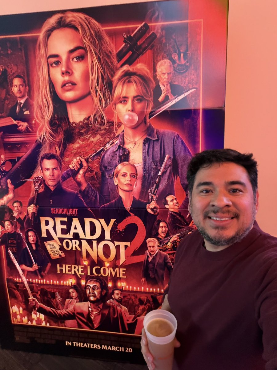 F_Rodriguez__'s tweet image. Seeing a couple movies tonight. Movie number 1 is Ready or Not 2, followed by Undertone

#theater #horror #regal #readyornot @Readyornotfilm @RegalMovies