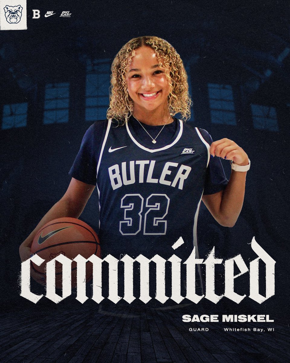 sage_miskel's tweet photo. I'm extremely excited to announce my commitment to @ButlerUWBB ! Thank you to everyone who has helped make this dream possible! Go Dawgs 💙🐶 https://t.co/DnjVGJTCij