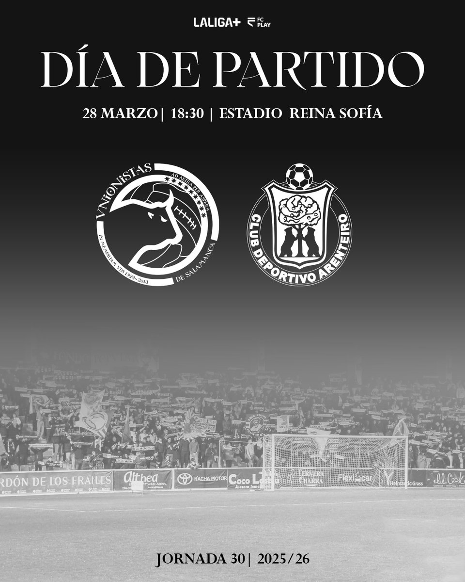UnionistasCF's tweet photo. ⚽ ¡DÍA DE PARTIDO! ⚽

🆚 @CD_Arenteiro
🕡 18:30h
🏟️ Reina Sofía
📺 @fcplay_ y @LaLigaPlus
📻 @a_indebida12 y @LocaUrbanSala (90.3 FM)

#Irreductibles ⚔️ 
#UnionistasArenteiro https://t.co/rfZq3Uspnb