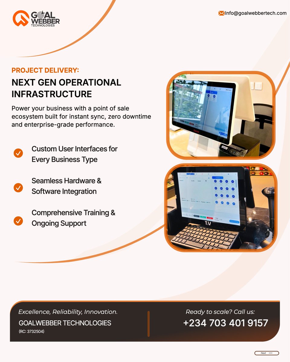 Goalwebbertech's tweet photo. Still managing your business the hard way?
It’s time to switch to a fast, reliable, &amp; scalable POS (point of sale) system designed to simplify your operations and boost efficiency.
Ready to upgrade your operations?

📞 +234 703 401 9157
#pointofsale #smallbusiness #businesstools https://t.co/Yq6HWf3kZL