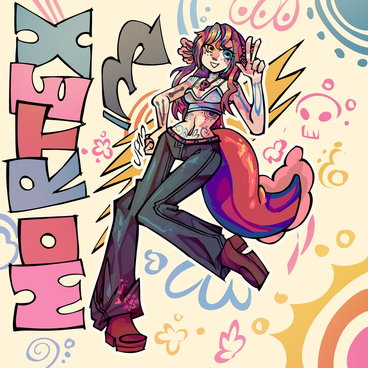 patatiniche's tweet photo. 🌀M O R T E X☀️

I saw her new design and I FELL IN LOVE!!! 

The character belongs to @Mortexcutia on Twitter!

Dibujé la versión femenina porque doy asco dibujando jejeje si ok perdón.

#Art #fanart #drawing #mortexArt #drawingartist https://t.co/OEefqpqOli