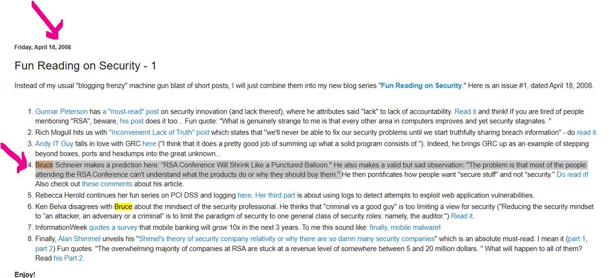 anton_chuvakin's tweet image. While researching my #RSAC 2026 blog for next week, I came across this gem, from 2008.  #random