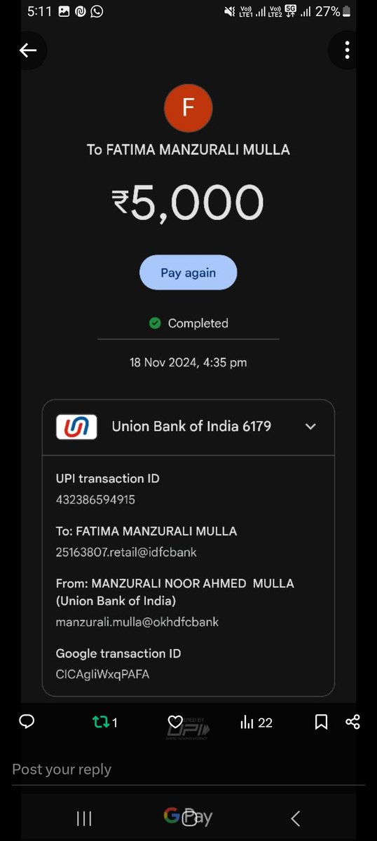 ManzuraliMulla's tweet photo. @IDFCFIRSTBank  @RBI @RBIsays @cpgrams @DFS_India  this is in reference to the conversation with idfc it was informed that loan ending with 7065 wil be closed and I will get noc in 15 to 20 days on jan, till date i m getting msgs for non payment https://t.co/yt98MKkPi0
