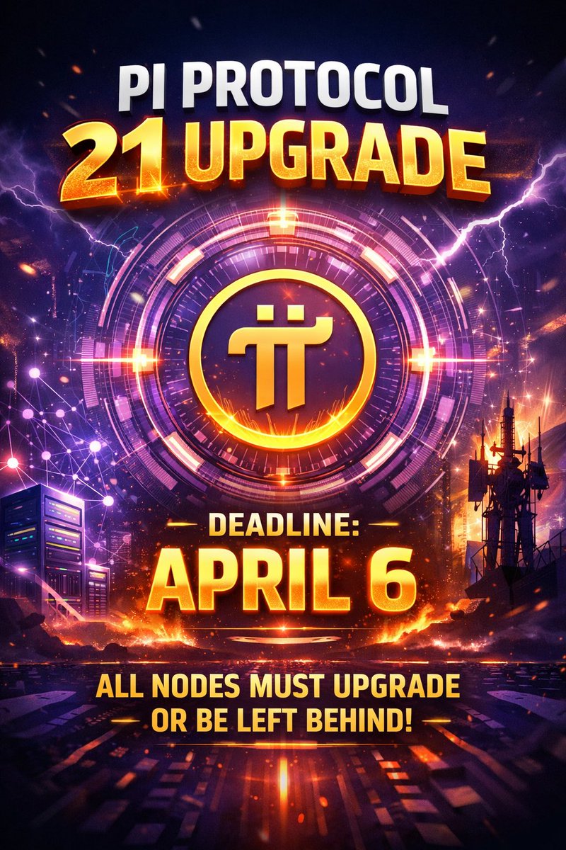 RenzengY65650's tweet photo. Just breaking down the latest Pi Core Team update:

👉 Mainnet Protocol 21 upgrade deadline: April 6

All nodes must upgrade — or risk being left behind.

What does this mean?

👉 The network is rapidly aligning
👉 Consensus is tightening
👉 Decentralization is becoming real

Don’t underestimate this update.

This is NOT just maintenance:

👉 It’s preparation for a much bigger phase

V23, smart contracts, DEX, ecosystem expansion…

The signal is already clear:

👉 The tech is advancing
👉 The network is forming
👉 The system is coming online

🔥 While most people still doubt,
Pi is already moving into the next stage

👉 Smart contracts are coming.

#PiNetwork #Mainnet #V21 #Web3 #Crypto 🚀#pi #ai