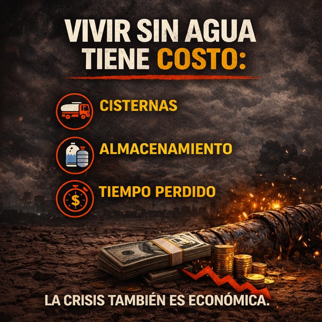 HatilloSinAgua's tweet photo. 💸 Vivir sin agua tiene costo:

🚛 cisternas

🧴 almacenamiento

⏱ tiempo perdido

👉 La crisis también es económica.

#CrisisHidrica #ElHatilloSinAgua #SOSElHatillo @HidrovenOficial @AsambleaVE @delcyrodriguezv https://t.co/qk2II4vRH0