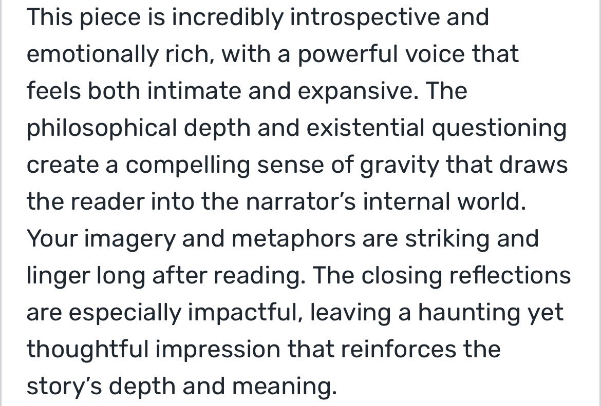 jed_cope's tweet photo. Beautiful feedback on one of my latest short stories. https://t.co/khcwBaeqe5