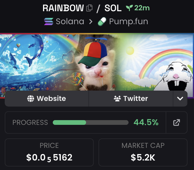 SpawnsJourney's tweet photo. A literal 5k shitter.. Gambled small
Meme is huge
Dev has 2 other coins both bonded

$RAINBOW
4scU9Bh78oUihWfv836hPcodqcyCv4fRJap3KKiPpump https://t.co/wtMQDqYvYx