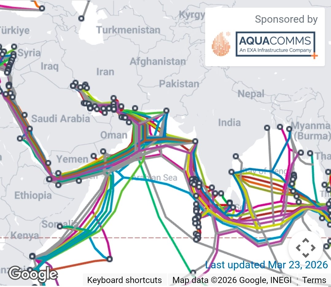 b2bombeer's tweet photo. @mitrapredator Don't think cutting the hormuz cables effects us... doubt its abt internet cables. If anything US would want to keep access to internet for iran. https://t.co/DsiqWOAl42